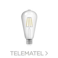 Lámpara Vintage ST64 edison 8W E27 transparente 4200K