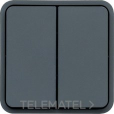 CONMUTADOR DOBLE ESTANCA GRIS