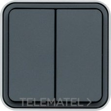 DOBLE CONMUTADOR ESTANCA GRIS