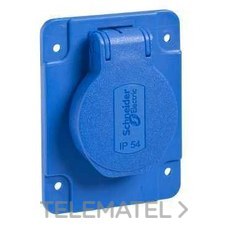 BASE 10/16A 2P+T APRIETE POST.AZUL 65x85