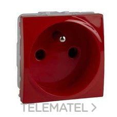 BASE 2P+TT FRANCES 16A MOD.UNICA ROJO