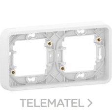 Marco 2 elementos componible MUREVA STYL blanco para instalación en superficie o empotrada (IP55)