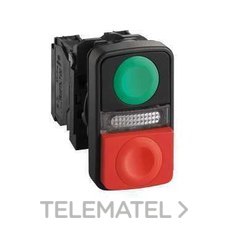 PULSADOR DOBLE C/LED VE.RJ.NC NA 24V