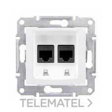 Toma doble RJ45 categoría 6 UTP blanco