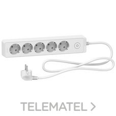 Base multienchufe de 5 tomas cable 1,5m blanco