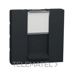 Caratula RJ45 2 módulos Keystone antracita