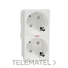 Schuko doble RAPTOR con piloto polar