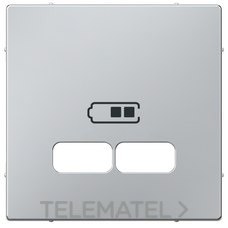 Tapa para toma de cargador doble tipo USB 2100mA en color aluminio D-LIFE